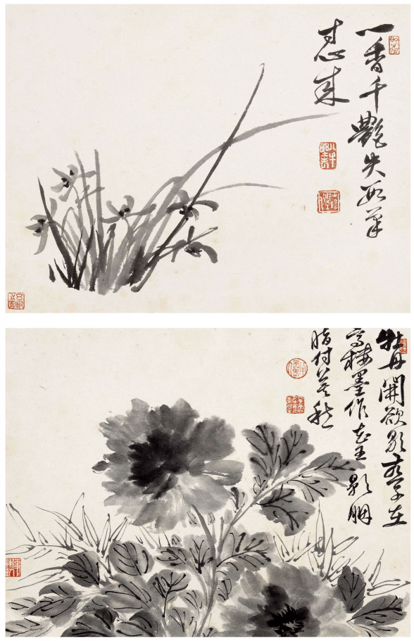 陳半丁  花卉圖 陈半丁花卉小品，干净，雅致！
