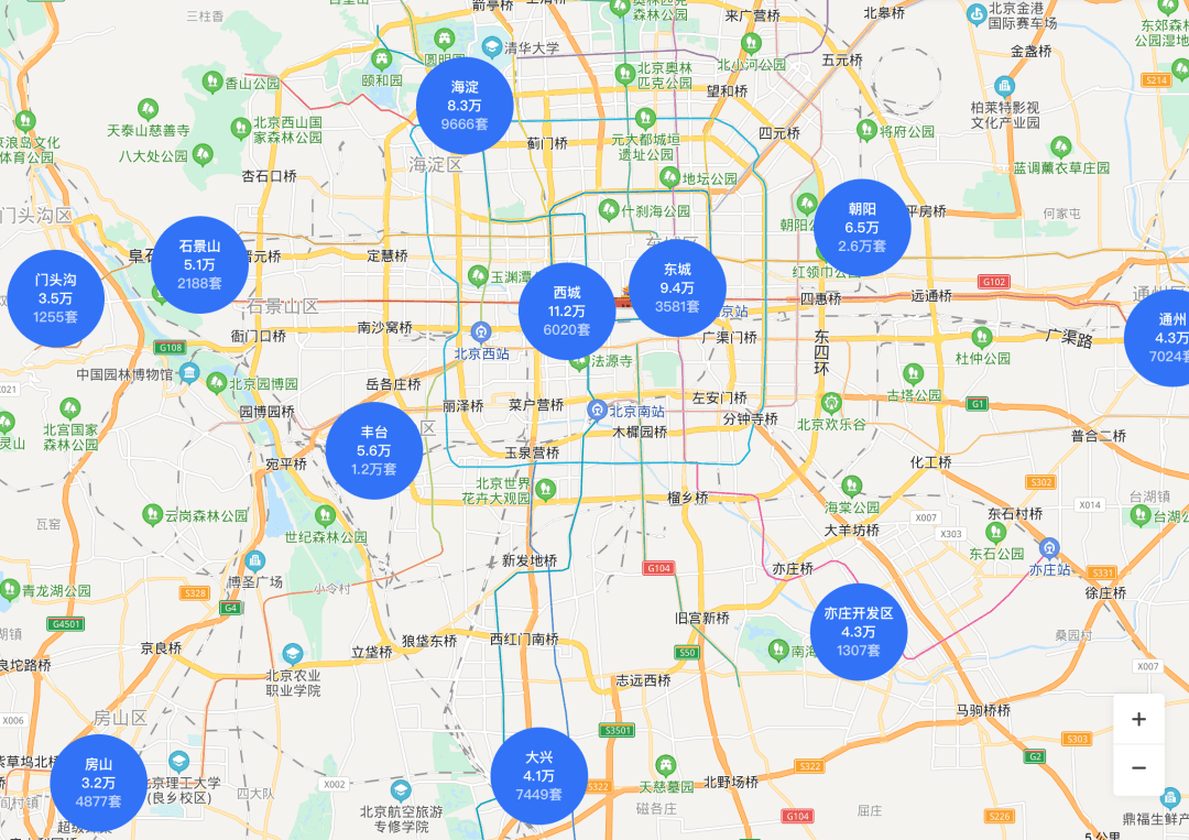 先来看北京的房价地图