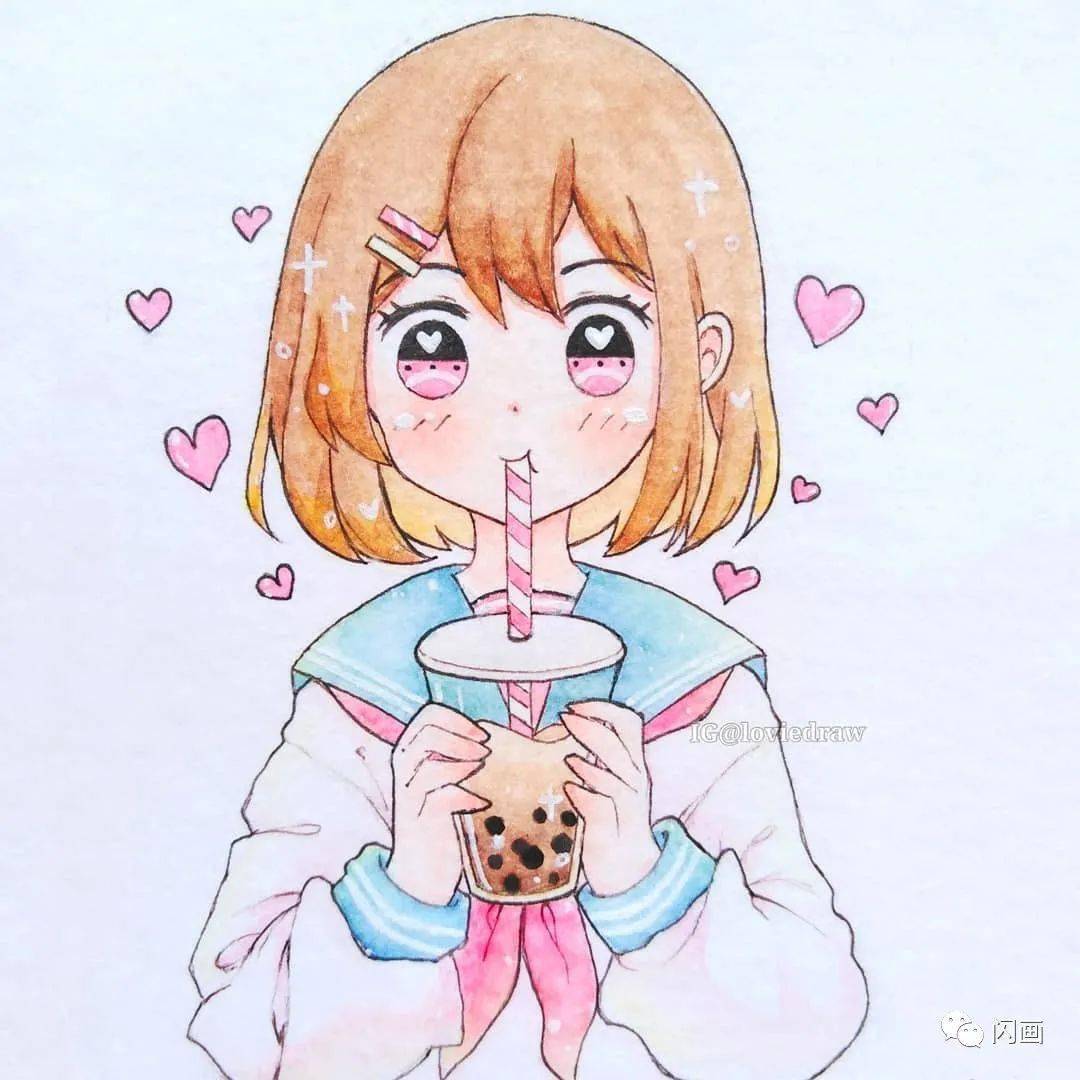 30幅q版美少女淡彩手绘