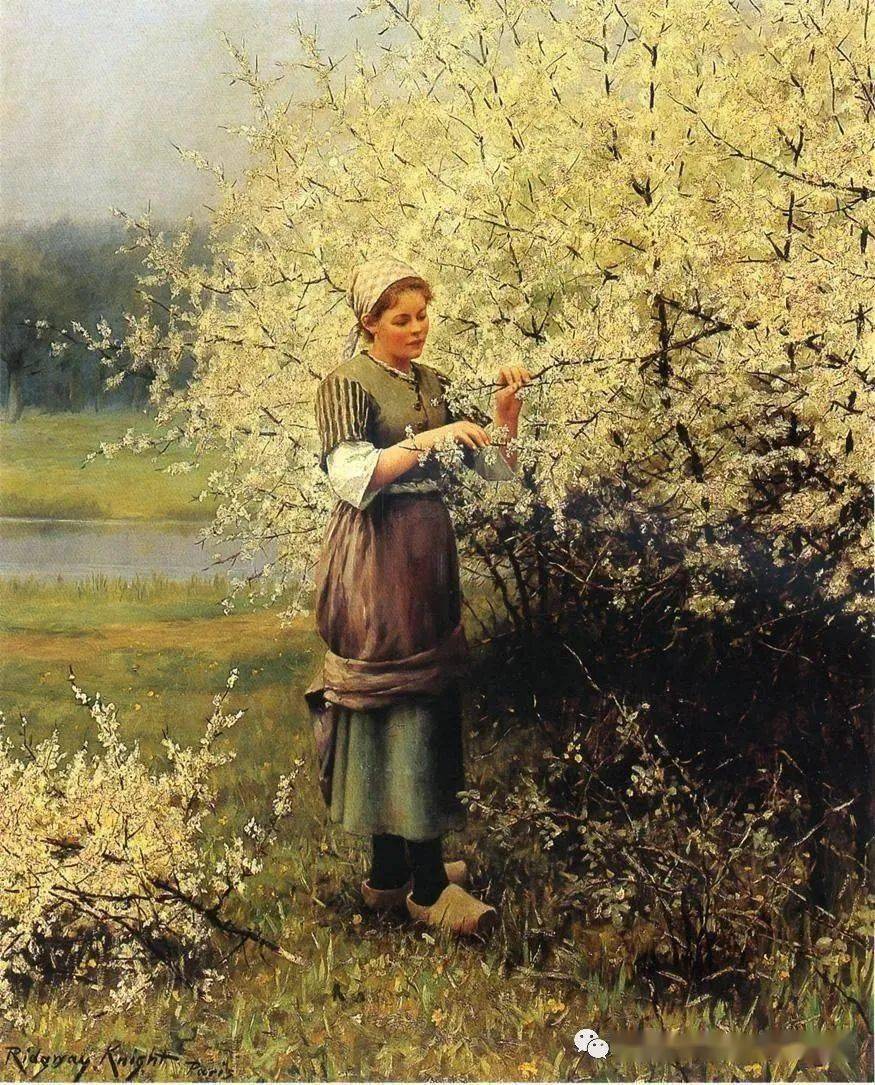 油画欣赏美国画家描绘温馨的法国乡村农妇生活情景