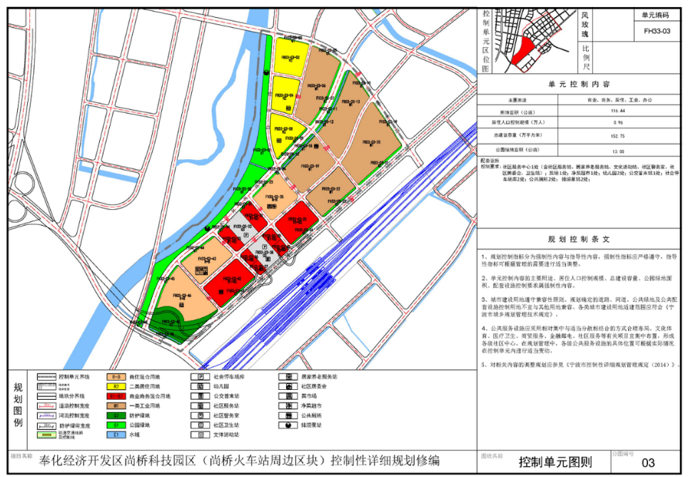 城建规划奉化经济开发区尚桥科技园区尚桥火车站周边区块规划调整