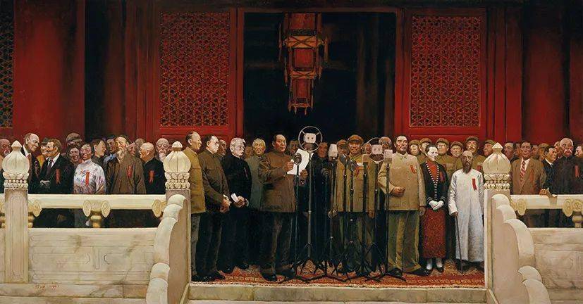1·天安门》油画220cm×420cm 2007年关于开国大典题材美术作品,本文