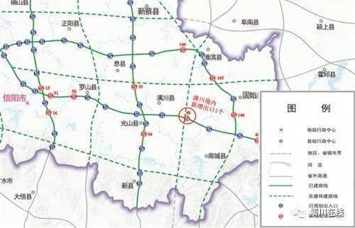 从规划路线示意图中可以看出,其中 淮滨至麻城(豫鄂界)高速公路,沿淮