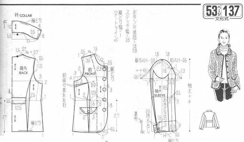 贵妇人|日式《贵妇人》10款女秋冬外套结构裁剪图！