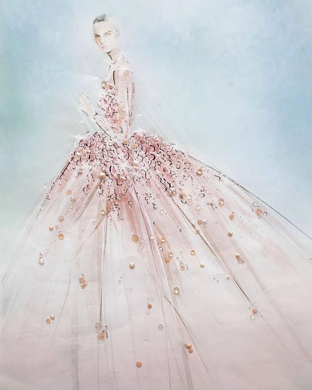 Saab|下凡历劫这么苦,为什么不打扮得再美一些呢?交织着华丽Elie Saab在斜阳下闪烁着光芒