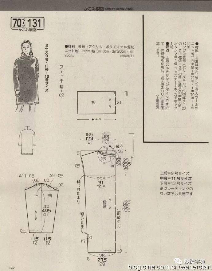 裁缝学苑:气质打底衫 裁剪图