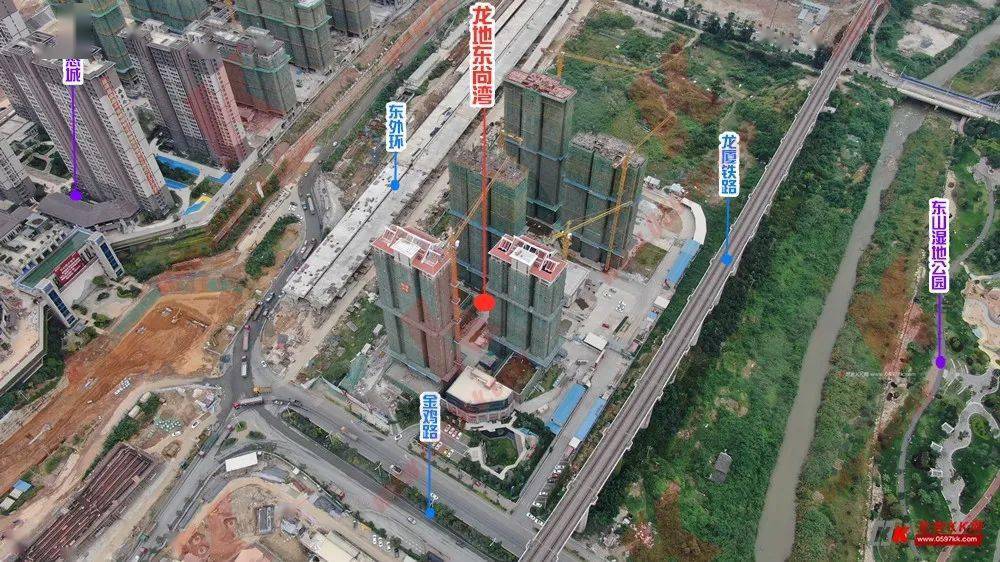 【小编踩盘】龙地东尚湾:项目1#,2#楼正在有序落架中