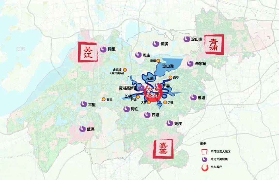 2035 年)》,"江南水乡客厅"位于示范区内沪苏浙交界处,将地跨金泽