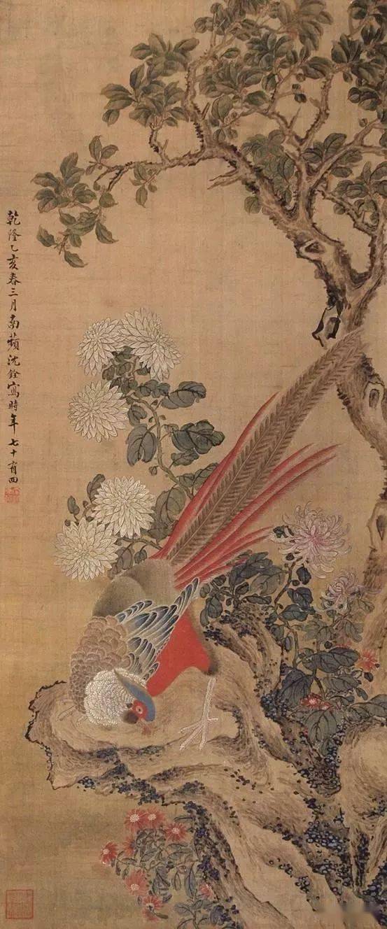 赵佶即宋徽宗芙蓉锦鸡图