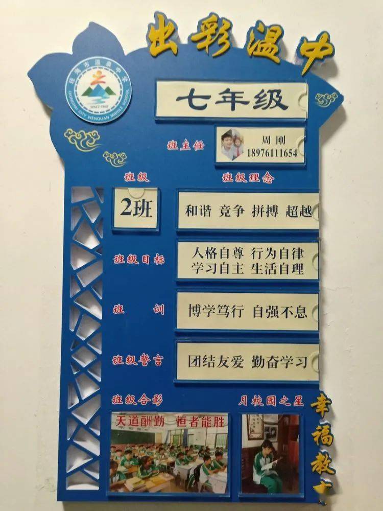 温泉中学举行班牌设计评比活动_手机搜狐网