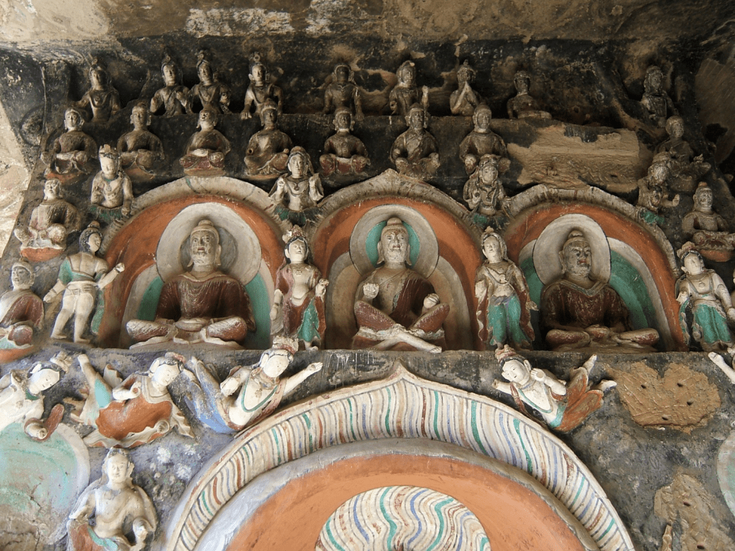 蕴含犍陀罗元素的马蹄寺石窟群金塔寺飞天造像石窟图像艺术沿着丝绸