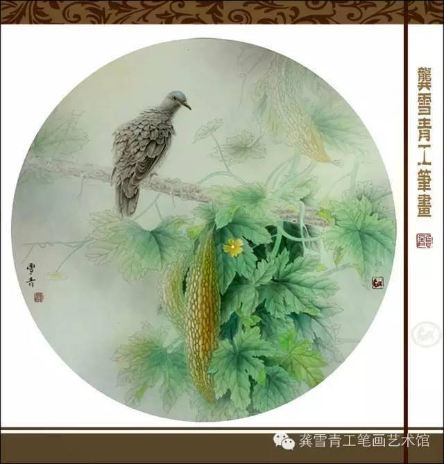 龚雪青工笔画,瓜园飘香系列,隔着画都闻到了瓜香!