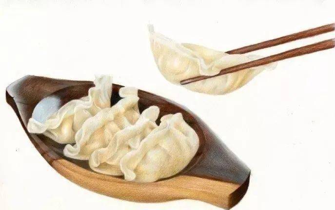 彩铅美食教程 |饺子步骤图