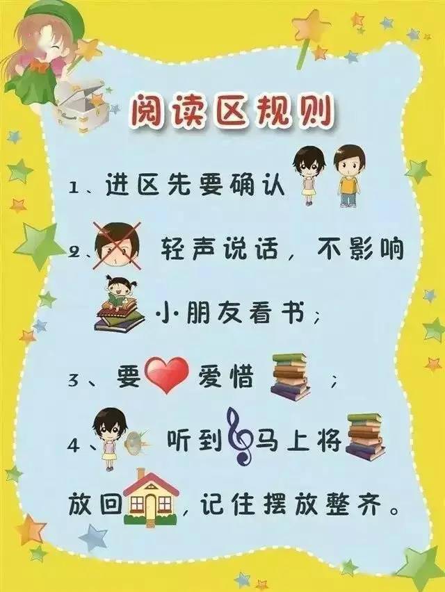 最齐全的幼儿园各区域规则图!