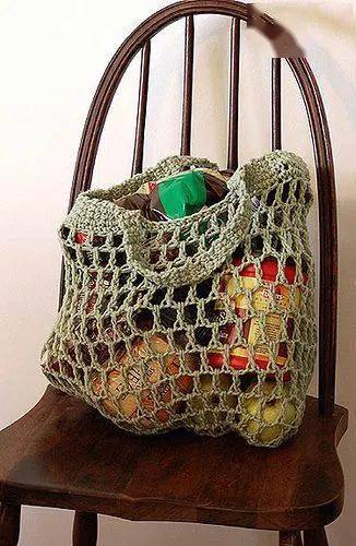 毛线|用剩余的毛线钩了几个购物网袋，出门真是好用极了！