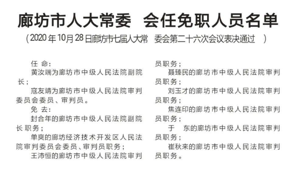 建设用地使用权拍卖出让廊坊市人大常委会任免职人员名单廊坊两起环境