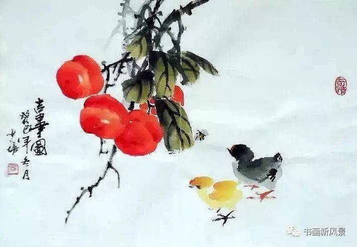 欣赏国画中那些红柿子_齐白石