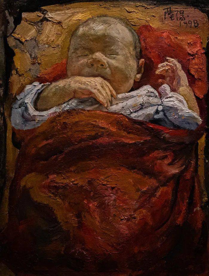 《独生子》布面油画,60x45cm,1998年