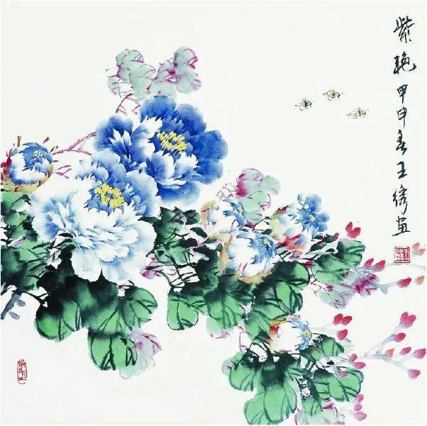 本期课程袁金奎老师以画家王绣的牡丹作品为范本,具体教大家画写