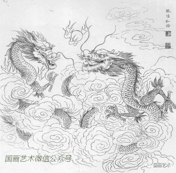 白描龙谱,栩栩如生!_龙头