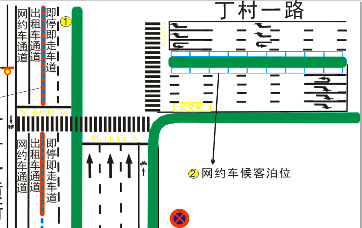 站前路车道分布示意图