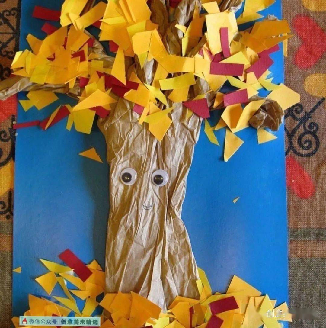 秋天的大树怎么表现,9张拼贴画,带给你满满的创意灵感
