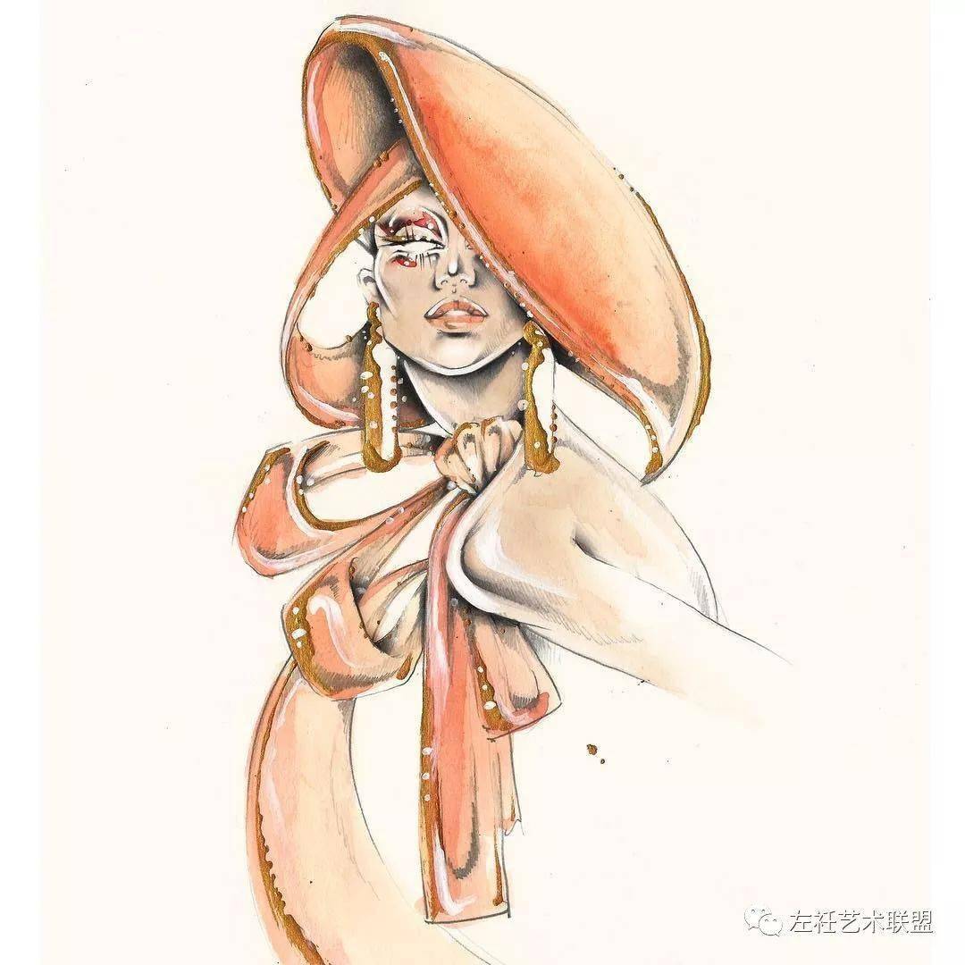 时尚|时装画上的褶皱不知怎么画？向这位时尚插画界的＂三宅一生＂学习一下！