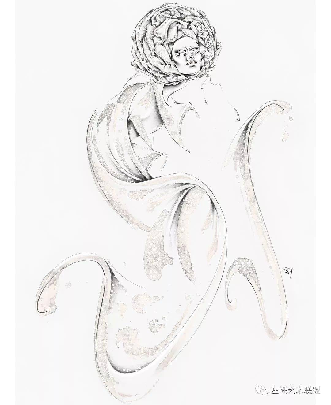 时尚|时装画上的褶皱不知怎么画？向这位时尚插画界的＂三宅一生＂学习一下！