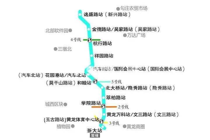 杭州地铁10号线一期工程起点为玉古路站,终点为新兴路站,线路全长15