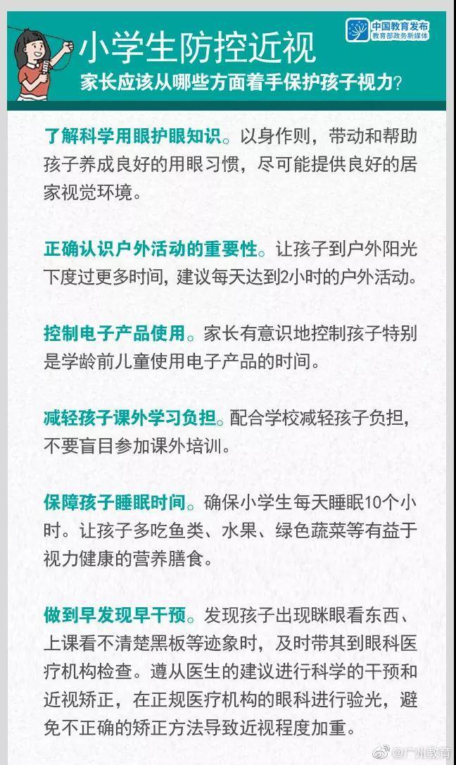 防控|小学生近视防控需要注意啥？8张大图给师生家长