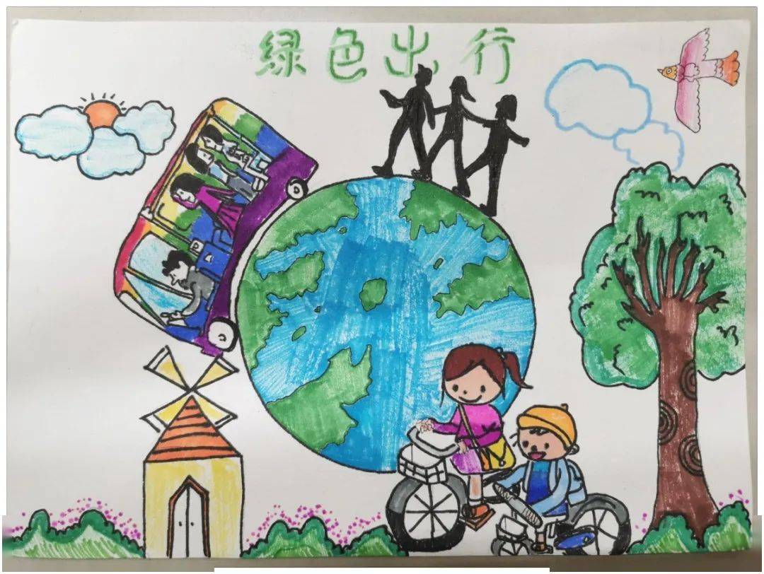 "文明出行"我来绘,我校学生安全出行绘画优秀作品来啦