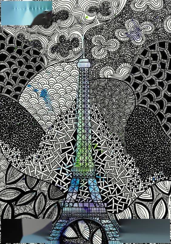局部上色与黑白线描结合感受色彩与线描的融合之美