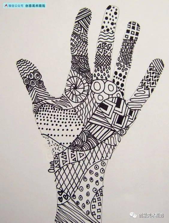 有【手】就能画——19张关于"手"的线描创意,作为零基础第一节线描课