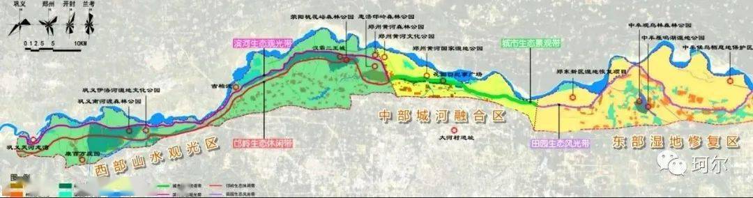 郑州沿黄生态廊道总体规划示意图-来源网络