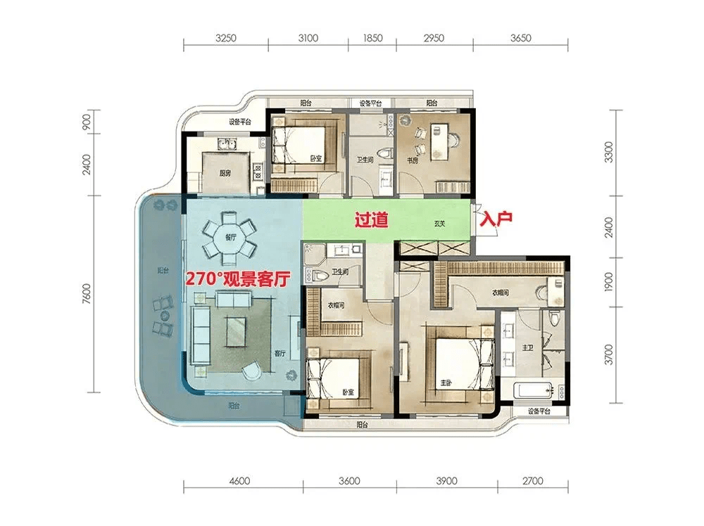 金昌白鹭凤林185㎡户型示意