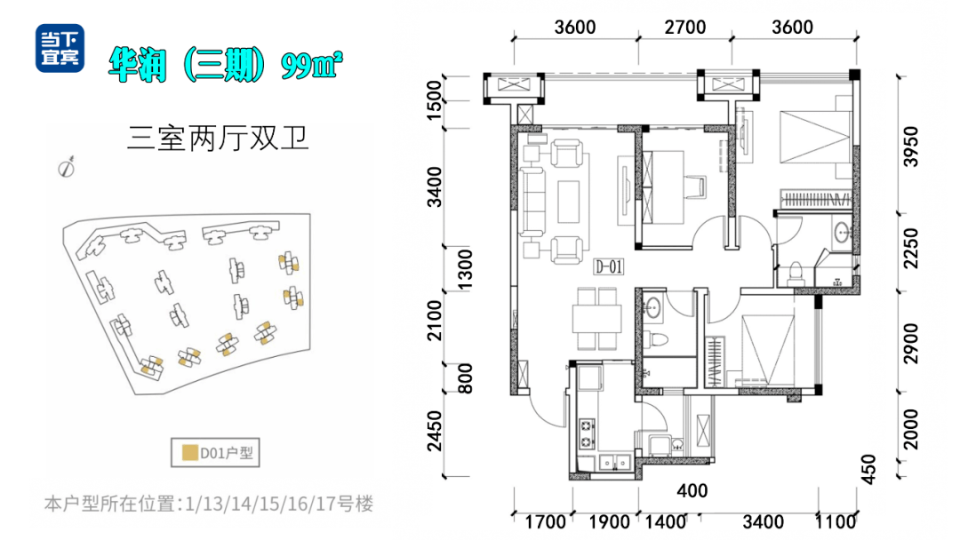 宜宾90㎡左右的三室户型,首付最低20万左右,入住临港核心居住区!