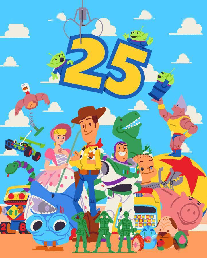 《玩具总动员》上映25周年皮克斯官方发庆祝海报_北美