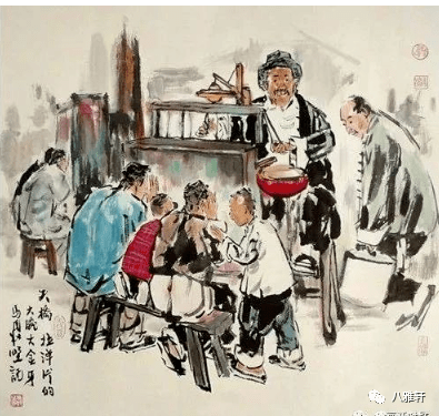 八雅轩丨八雅人生老北京风俗水墨画满满的老京味儿