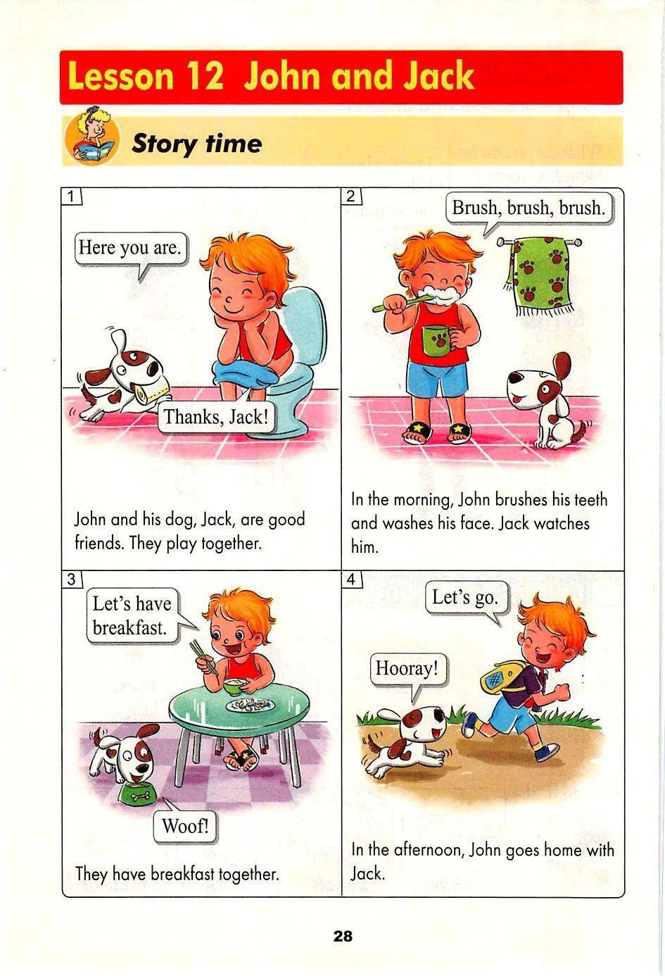 story time 课文,storytimeppt 课文翻译 lesson 1 2 john and jack 第12 课约翰和杰克 story time