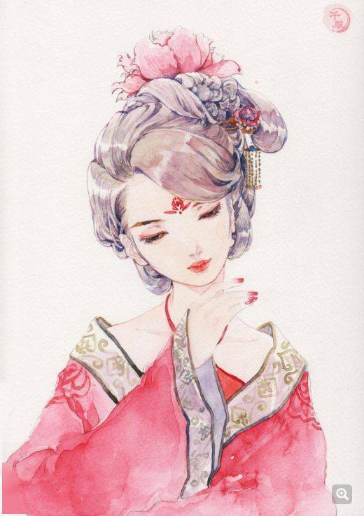 最美古风|古风美女,一抹胭脂色,半面桃花妆.