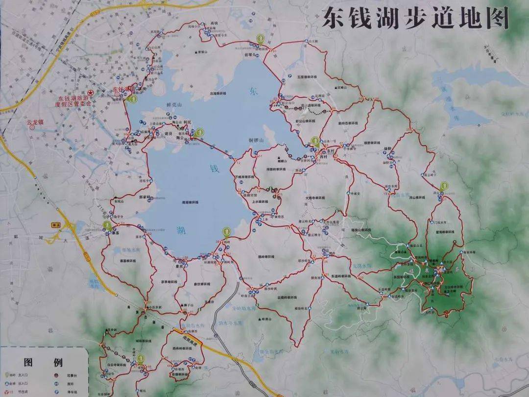 2米左右,在湖岸周边及部分路段,也借用了少量公路及自行车道.