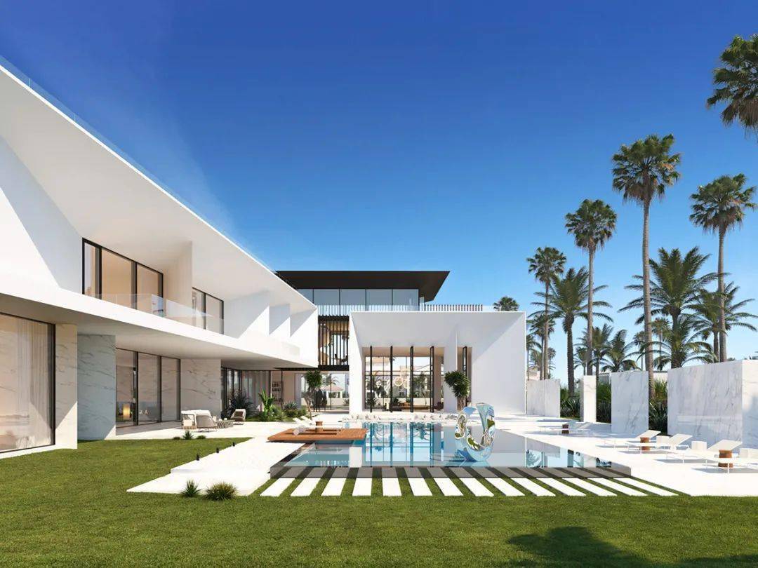 villa in ajman阿拉伯极简别墅,这些都是超现代的作品,具有尖锐的棱角