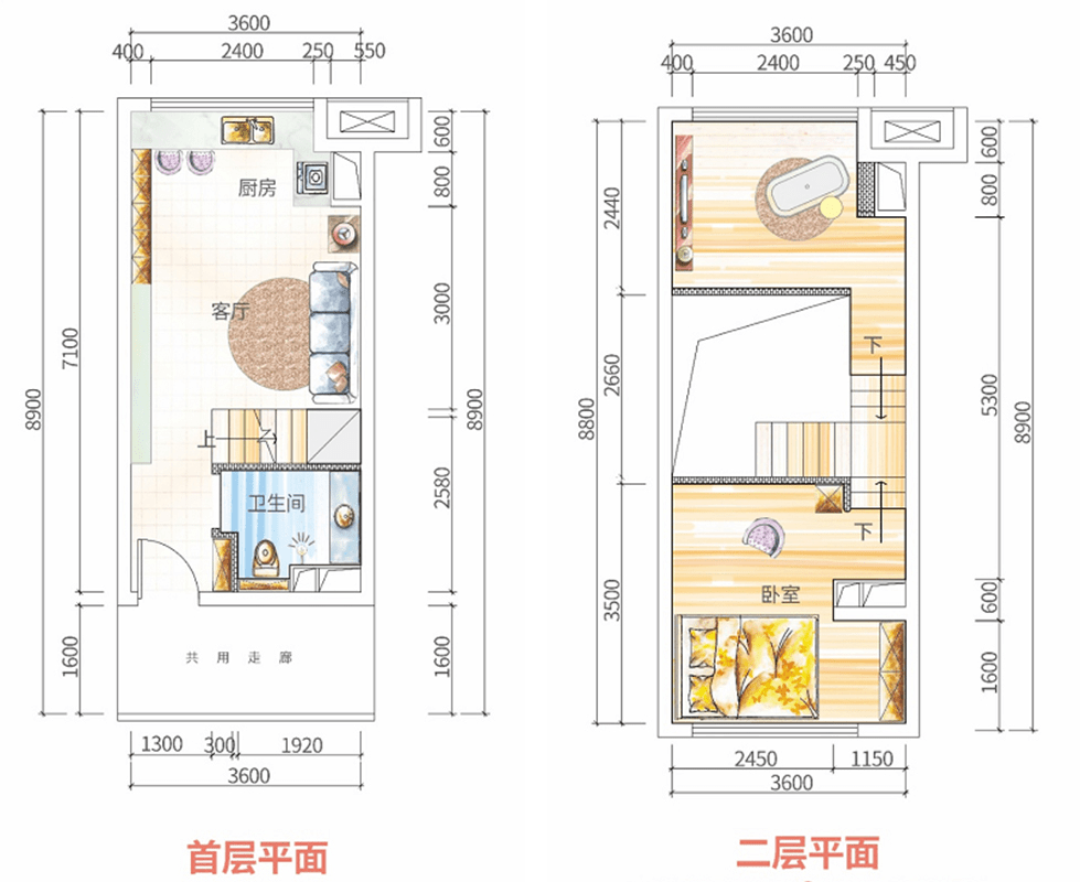 好户型36平米loft公寓得房率极高均价6字头还带燃气入户