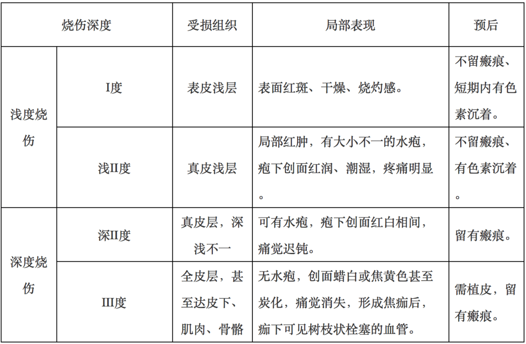 9,烧伤严重性分度