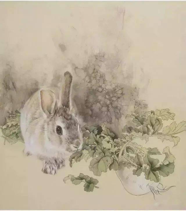 怎么画兔子?工笔画法分步示范讲解,兔子画好看就这么简单易学