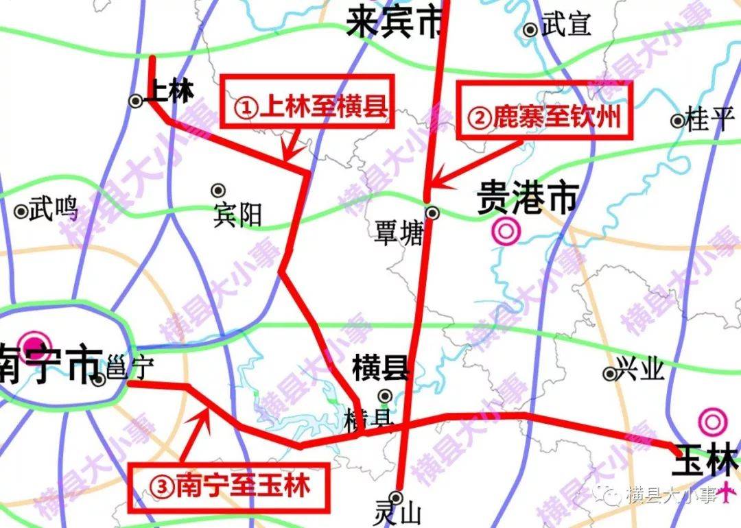 在横县南乡镇广龙村附近接上规划南宁至玉林高速公路