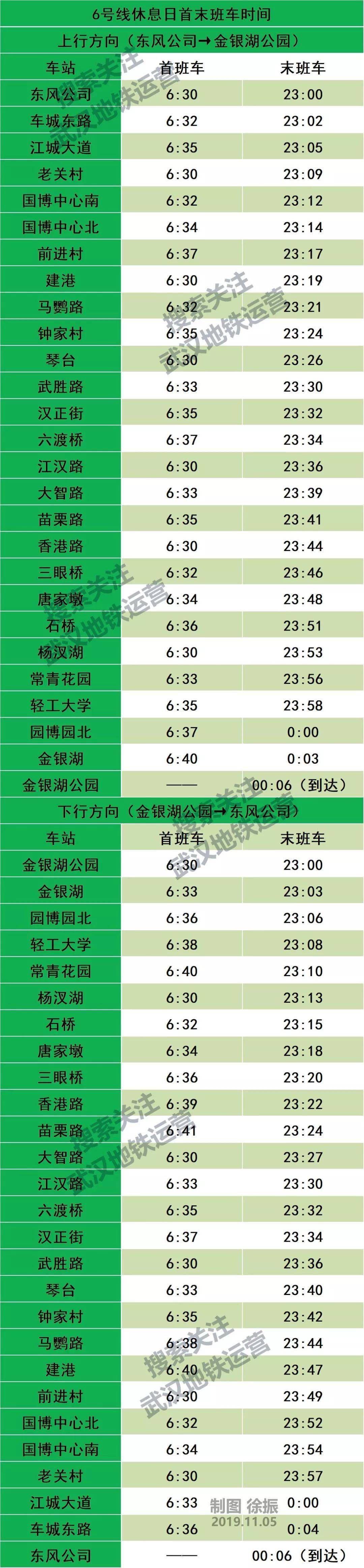 新调整67事关地铁8号线和11号线附武汉地铁首末班车时刻表