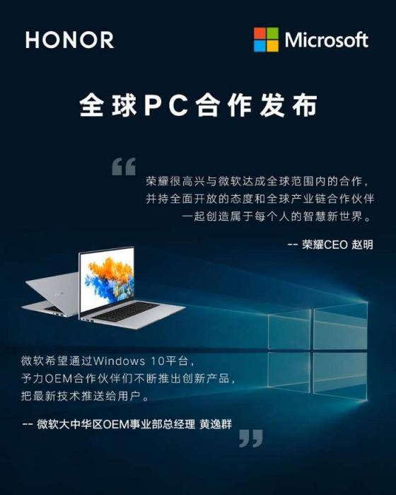 全球|Windows10成为荣耀笔记本电脑官方操作系统