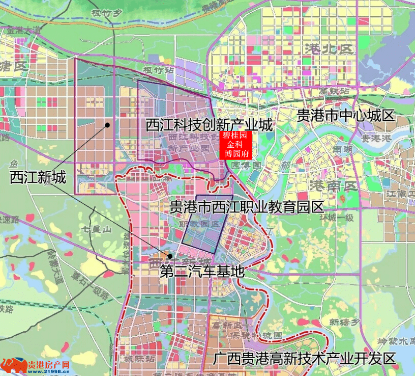 规划图西江新城作为政府重点向西发展的核心片区,可以说是贵港城市