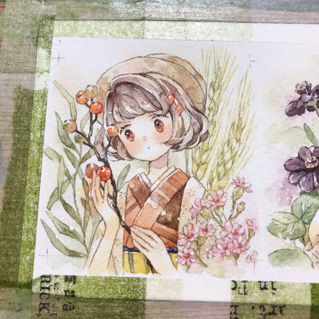 水彩插画 | 萌系小清新卡哇伊q版少女手绘素材